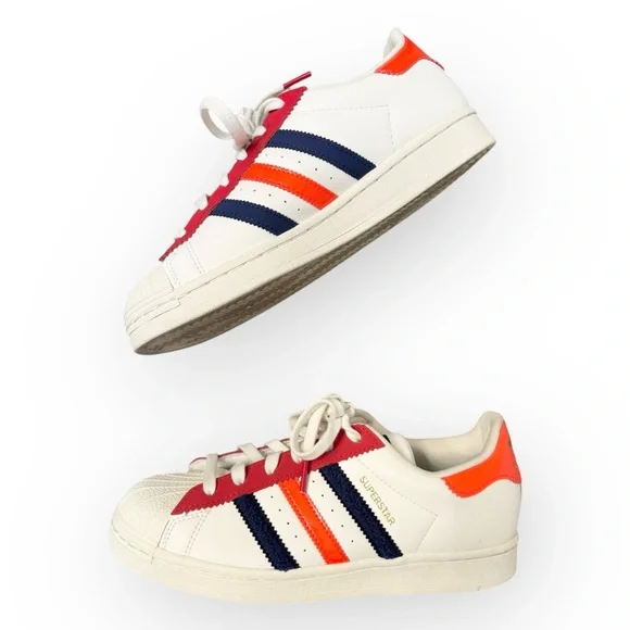 ADIDAS Superstar Shoes in Off White /Better Scarlet /Solar Red, Size 7 - Picture 4 of 16